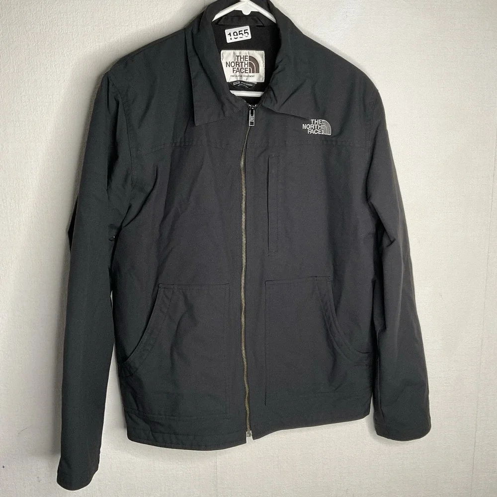 The North Face Mechanics Jacket Mens size Medium Black Full Zip Canvas‎ Lined